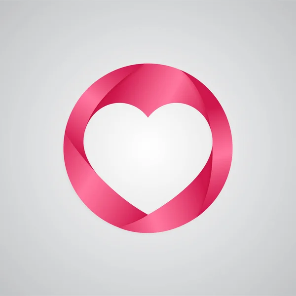 Ícone do coração logotipo rosa — Vetor de Stock