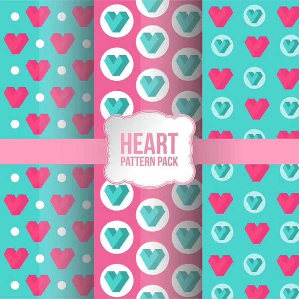 Hjärta mönster pack — Stock vektor