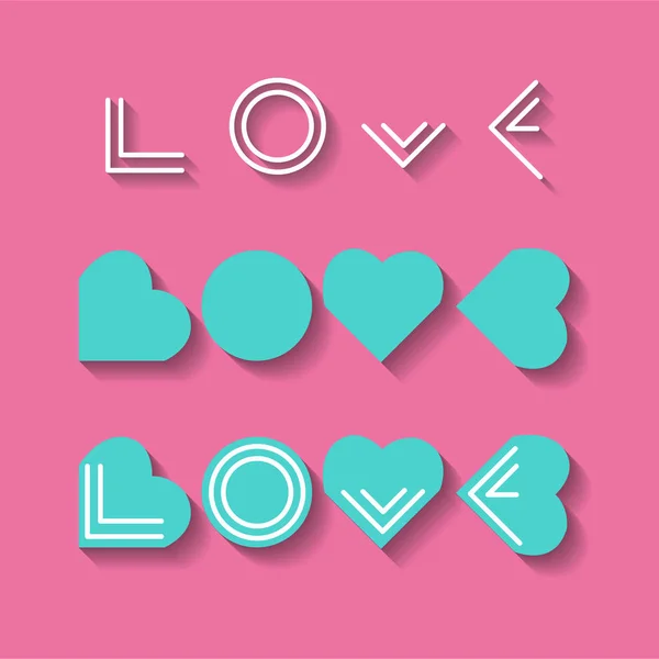 Ordet kärlek i olika former — Stock vektor