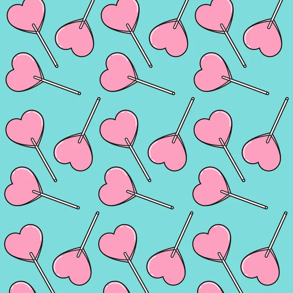 Hart lollies patroon — Stockvector