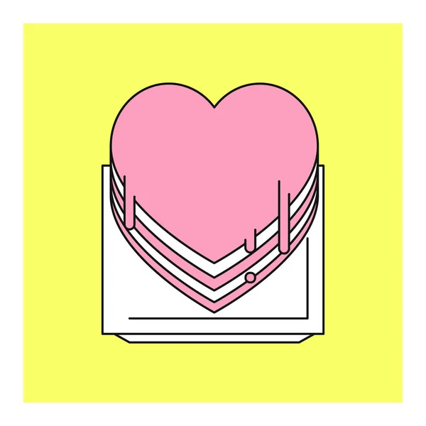 Kalp şeklinde pasta — Stok Vektör