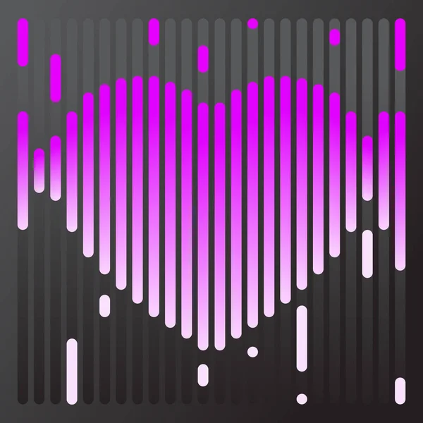 Lignes colorées en forme de coeur — Image vectorielle