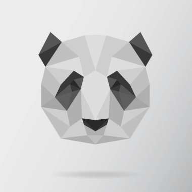 Düşük Poli panda ile illüstrasyon