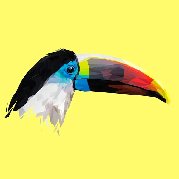 Toucan låg poly design. — Stock vektor