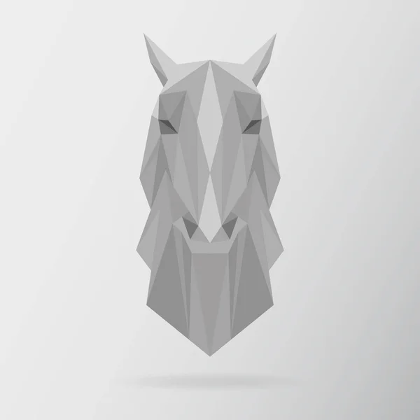 Illustration mit Low Poly Pferd — Stockvektor