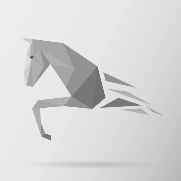 Ilustrasi dengan poly horse rendah - Stok Vektor