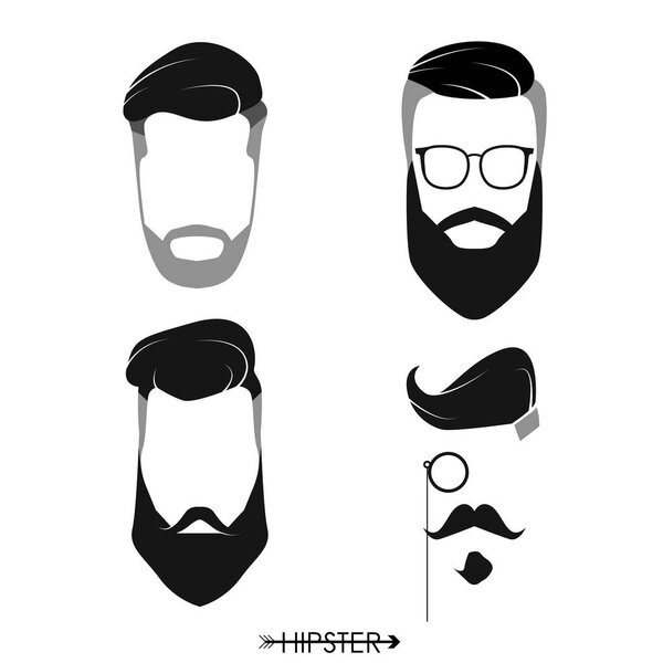 Set of hipster man haircuts