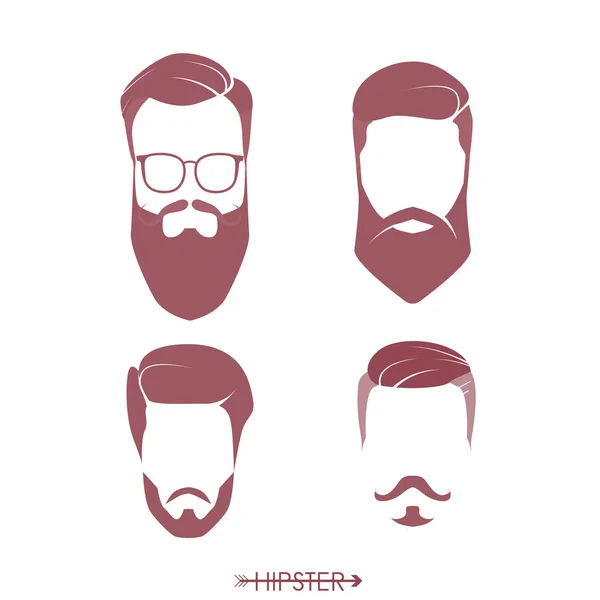 Set di tagli di capelli uomo hipster — Vettoriale Stock