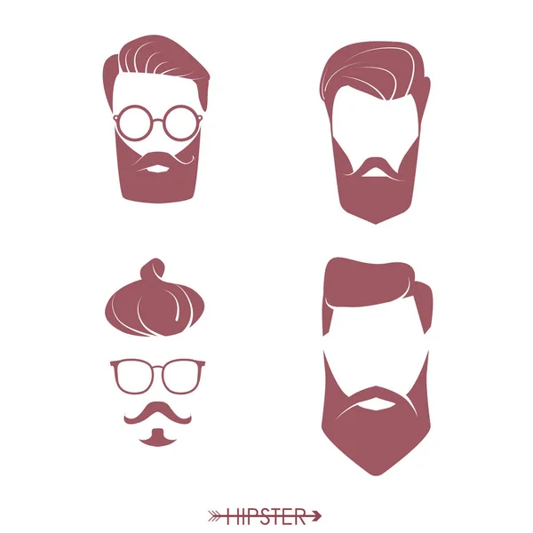 Conjunto de cortes de pelo hombre hipster — Vector de stock