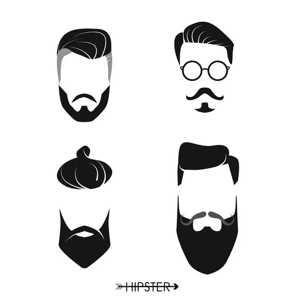 Conjunto de cortes de cabelo hipster man — Vetor de Stock