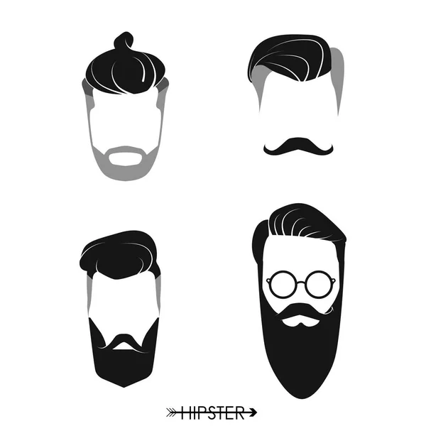 Conjunto de cortes de pelo hombre hipster — Archivo Imágenes Vectoriales
