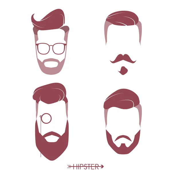 Conjunto de cortes de cabelo hipster man — Vetor de Stock