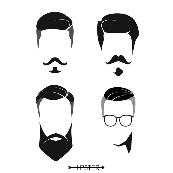 Ensemble de coupes de cheveux homme hipster — Image vectorielle