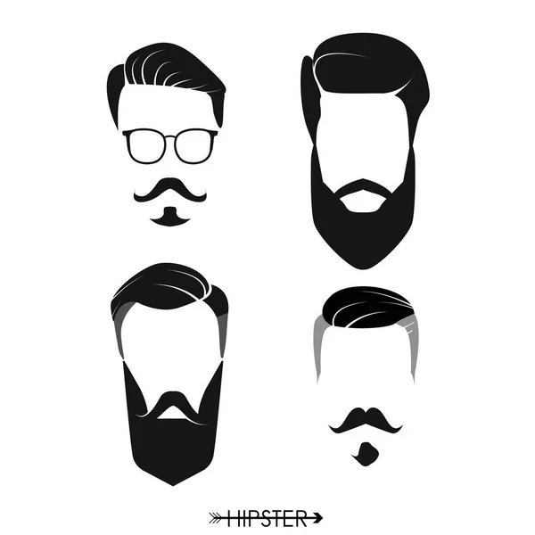 Conjunto de cortes de cabelo hipster man —  Vetores de Stock