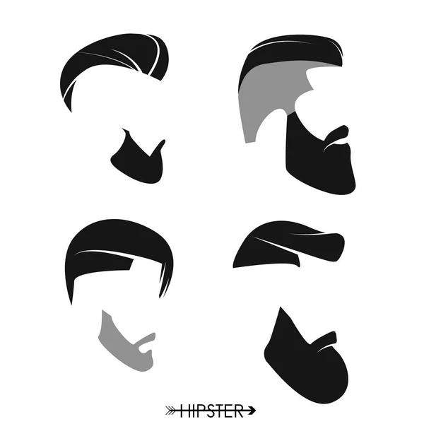 Set of hipster man haircuts, — Stock Vector