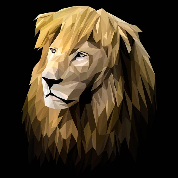 Lion låg poly design. — Stock vektor