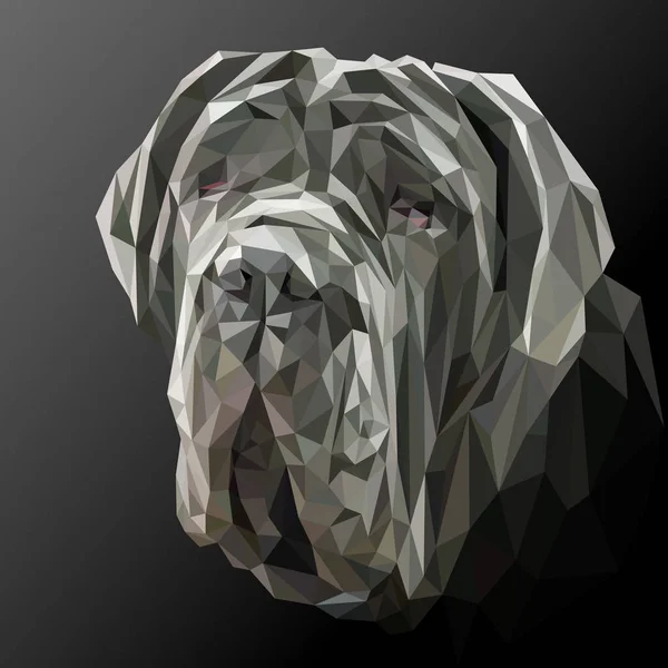 Mastiff perro animal de bajo diseño poli — Archivo Imágenes Vectoriales