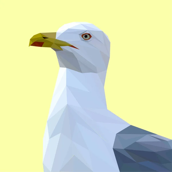 Oiseau de mouette low poly design — Image vectorielle