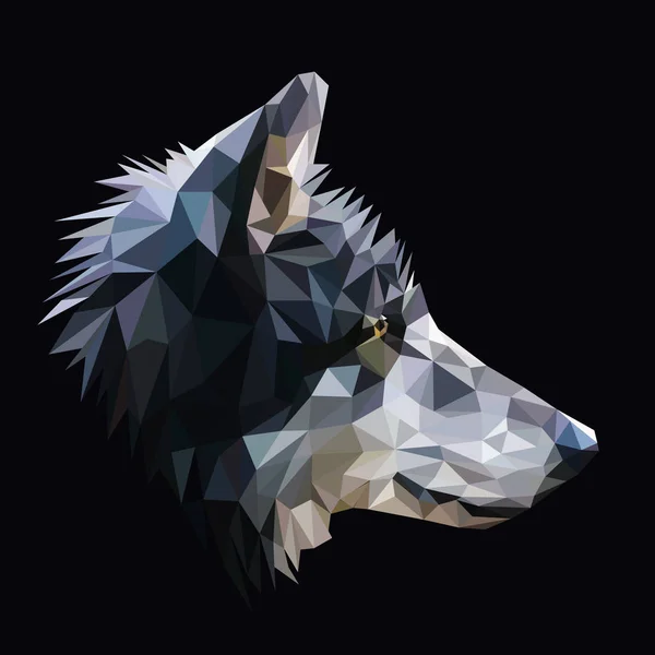 Wolf design poli baixo . —  Vetores de Stock