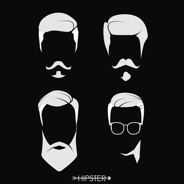 Silhouette hipster men — Stock Vector