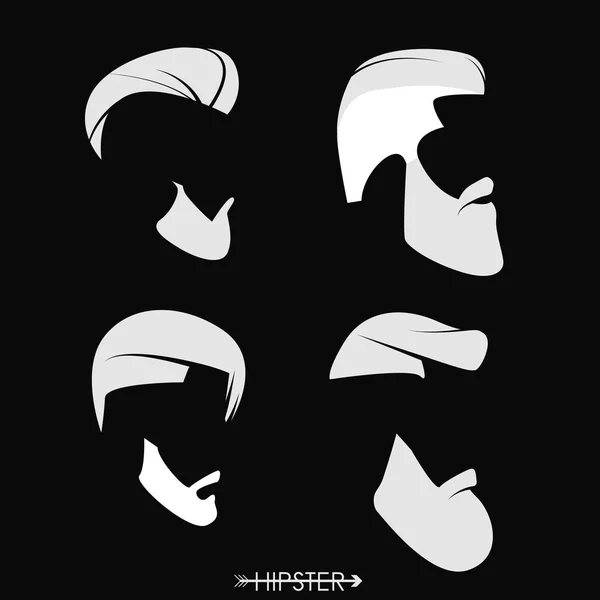 Hipster men haircuts Set — Stock Vector