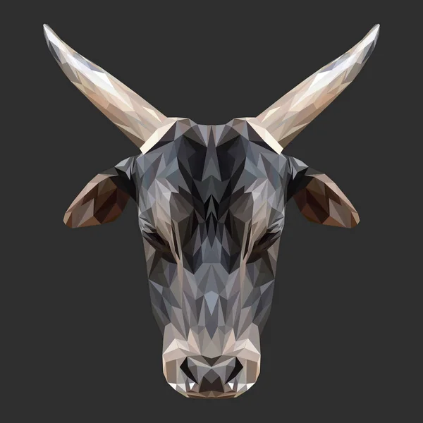 Bull låg poly design — Stock vektor