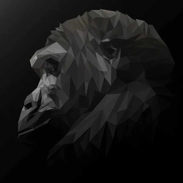 Chimpanzee low poly design — Stock Vector