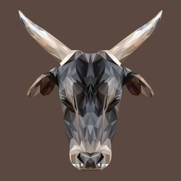 Bull låg poly design — Stock vektor