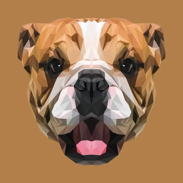 Bulldog bajo diseño polivinílico — Vector de stock