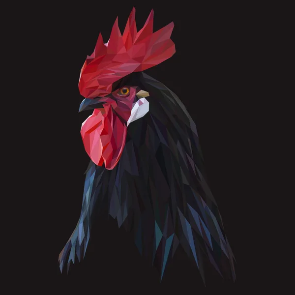 Coq low poly design — Image vectorielle