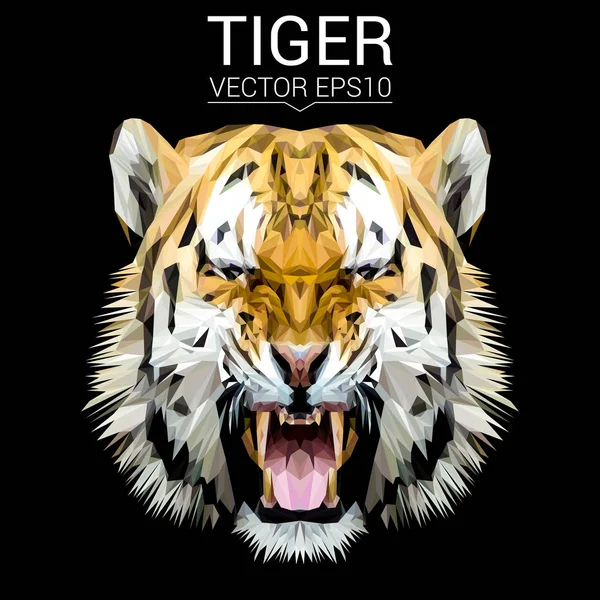 Tygr nízké poly design — Stockový vektor