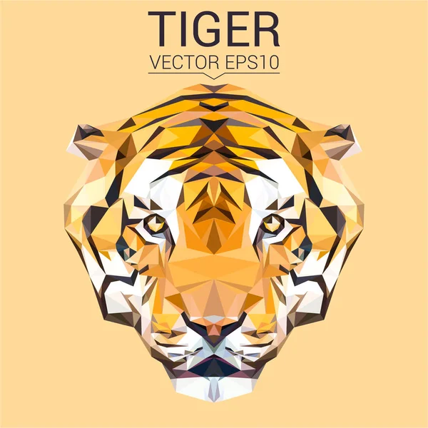 Tiger design a basso poli — Vettoriale Stock