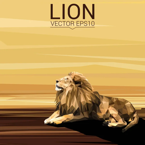 Lion låg poly design — Stock vektor