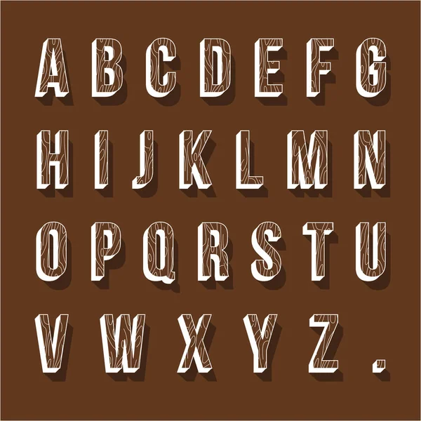 Holzschrift des Alphabets — Stockvektor