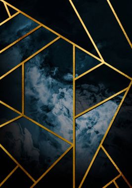 Altın çizgilerle modern poster