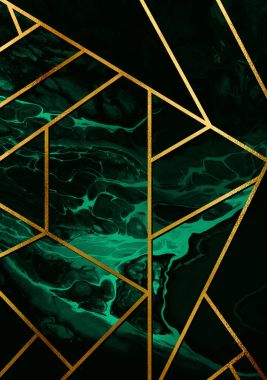 Altın çizgilerle modern poster