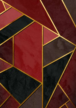 Altın çizgilerle modern poster