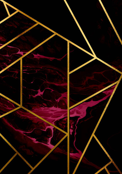 Modern poster with golden lines