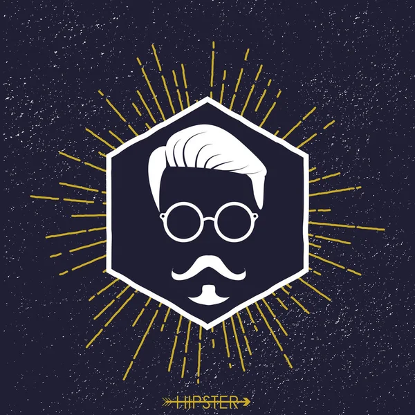 Hipster man  silhouette — Stock Vector