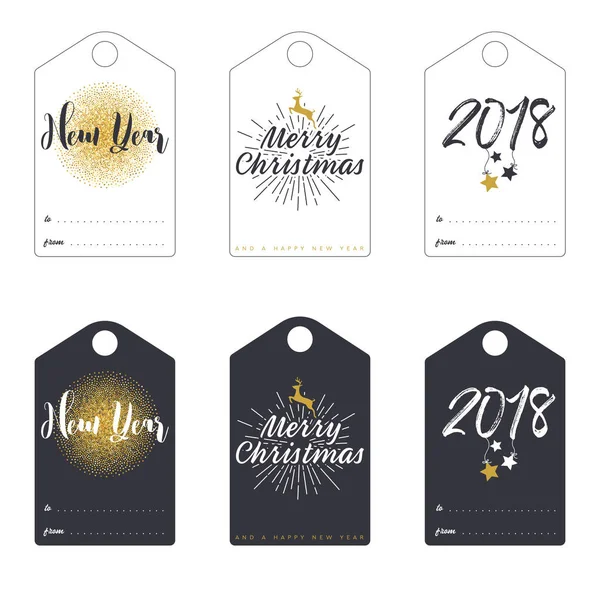 Cartes cadeaux avec Nouvel An — Image vectorielle