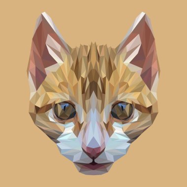 Kedi düşük Poli Dizayn. 