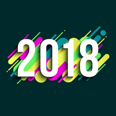 2018 işareti ile renkli alanı öğeleri, afiş şablon