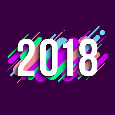 2018 işareti ile renkli alanı öğeleri, afiş şablon