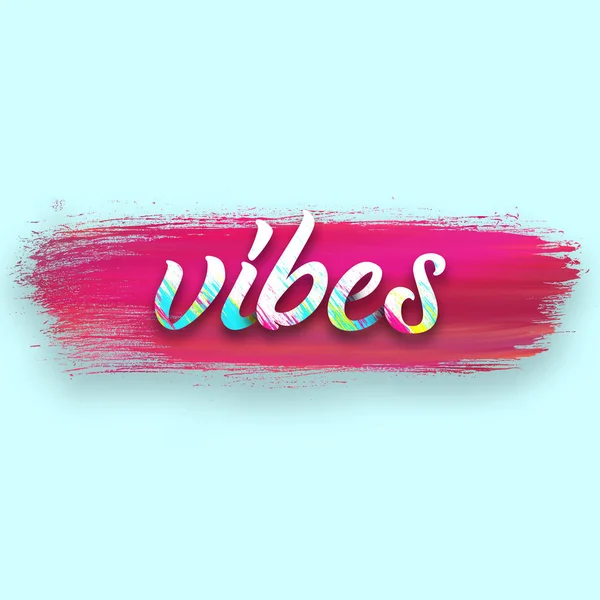 Handwriting Word Vibes Pink Paint Blue Background — Stock Photo, Image