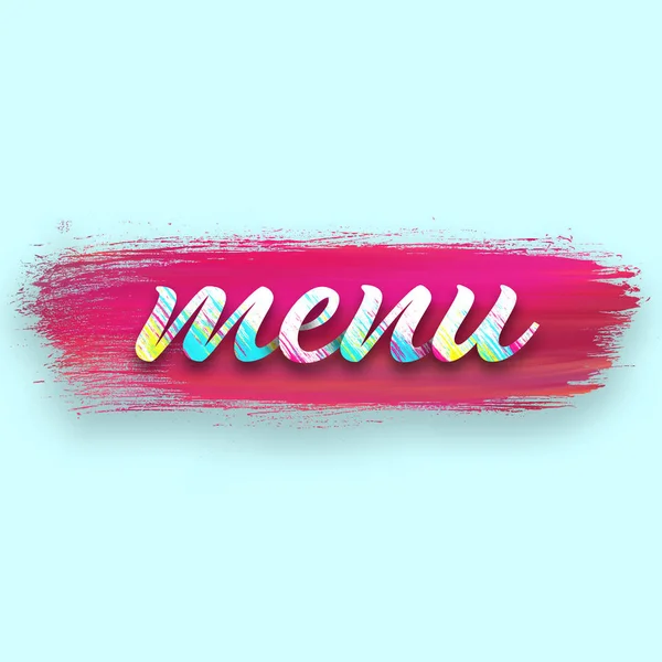 Handwriting Word Menu Pink Paint Blue Background — Stock Photo, Image