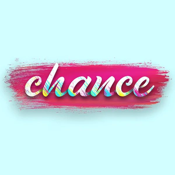 Handwriting Word Chance Pink Paint Blue Background — Stock Photo, Image