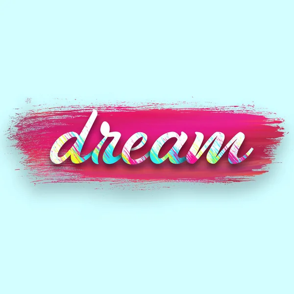 Handwriting Word Dream Pink Paint Blue Background — Stock Photo, Image