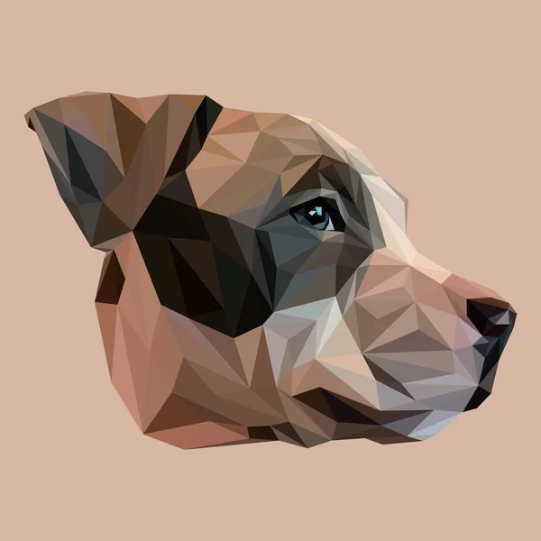 Animal Cão Design Poli Baixo Ilustração Vetorial Triangular —  Vetores de Stock