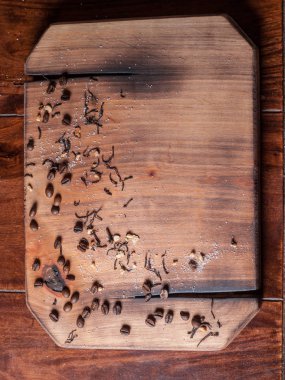 ahşap, rustik, eski, mutfak masa, baharatlar, lezzetli, sabah, kahve fasulye