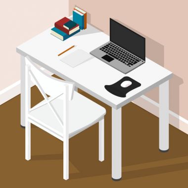 bilgi iç ofis konseptinin izometrik grafik içinde izometrik çizimde